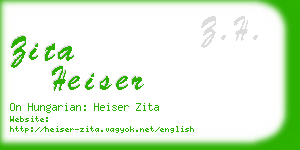 zita heiser business card